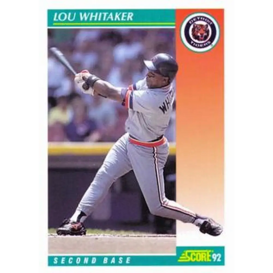 1992 Score #255 Lou Whitaker NM-MT Detroit Tigers Baseball Card Image 1