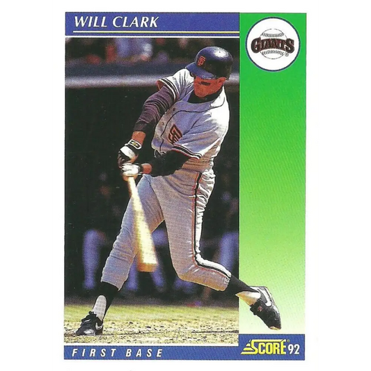 1992 Score #3 Will Clark NM-MT San Francisco Giants Baseball Card Image 1