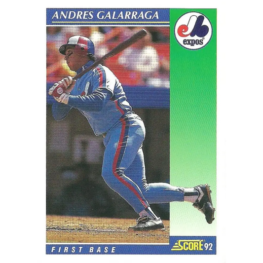 1992 Score #35 Andres Galarraga NM-MT Montreal Expos Baseball Card Image 1