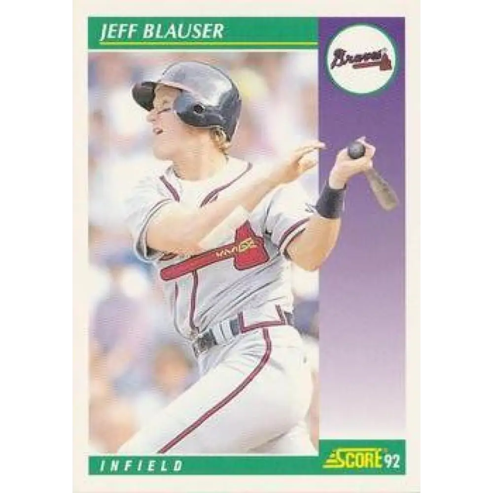 1992 Score #362 Jeff Blauser NM-MT Atlanta Braves Baseball Card Image 1