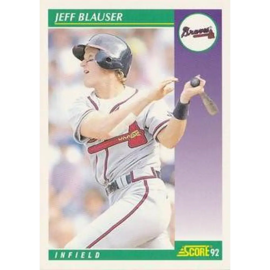 1992 Score #362 Jeff Blauser NM-MT Atlanta Braves Baseball Card Image 1