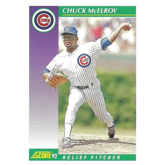 1992 Score #366 Chuck McElroy NM-MT Chicago Cubs Baseball Card Image 1