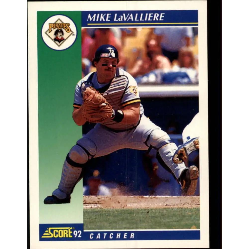 1992 Score #38 Mike LaValliere NM-MT Pittsburgh Pirates Baseball Card Image 1