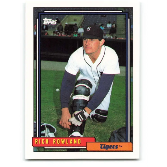 1992 Topps #472 Rich Rowland NM-MT RC Rookie Detroit Tigers Baseball Card  Image 1