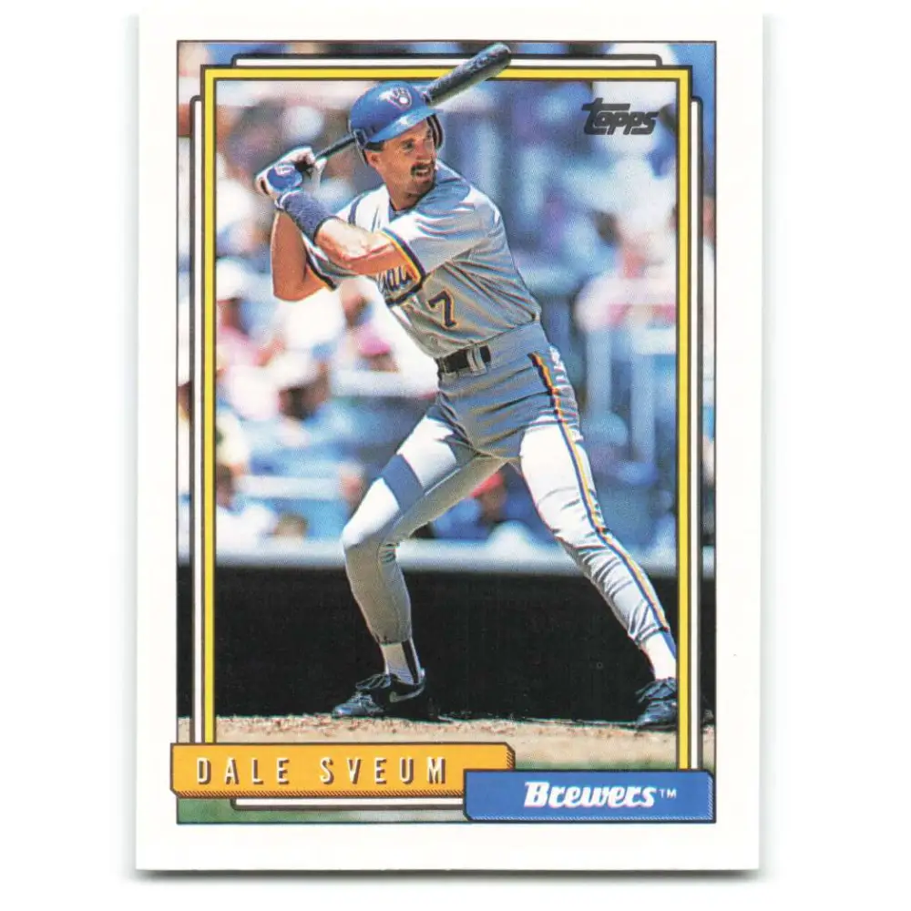 1992 Topps #478 Dale Sveum NM-MT Milwaukee Brewers Baseball Card  Image 1