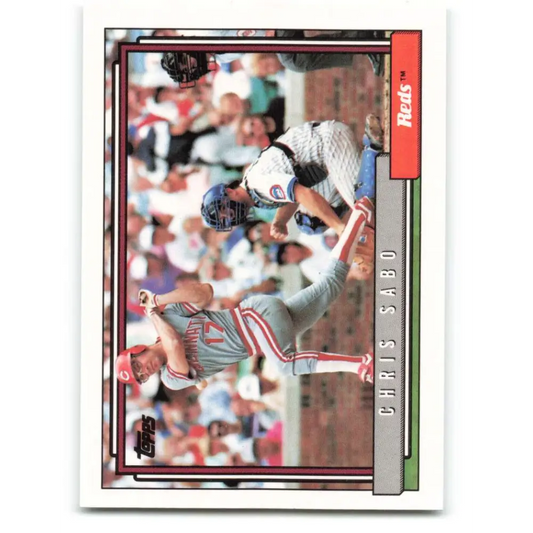 1992 Topps #485 Chris Sabo NM-MT Cincinnati Reds Baseball Card  Image 1