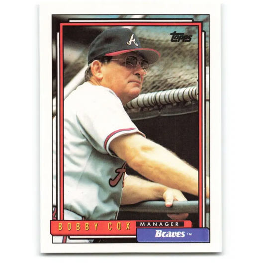 1992 Topps #489 Bobby Cox NM-MT Atlanta Braves Baseball Card  Image 1