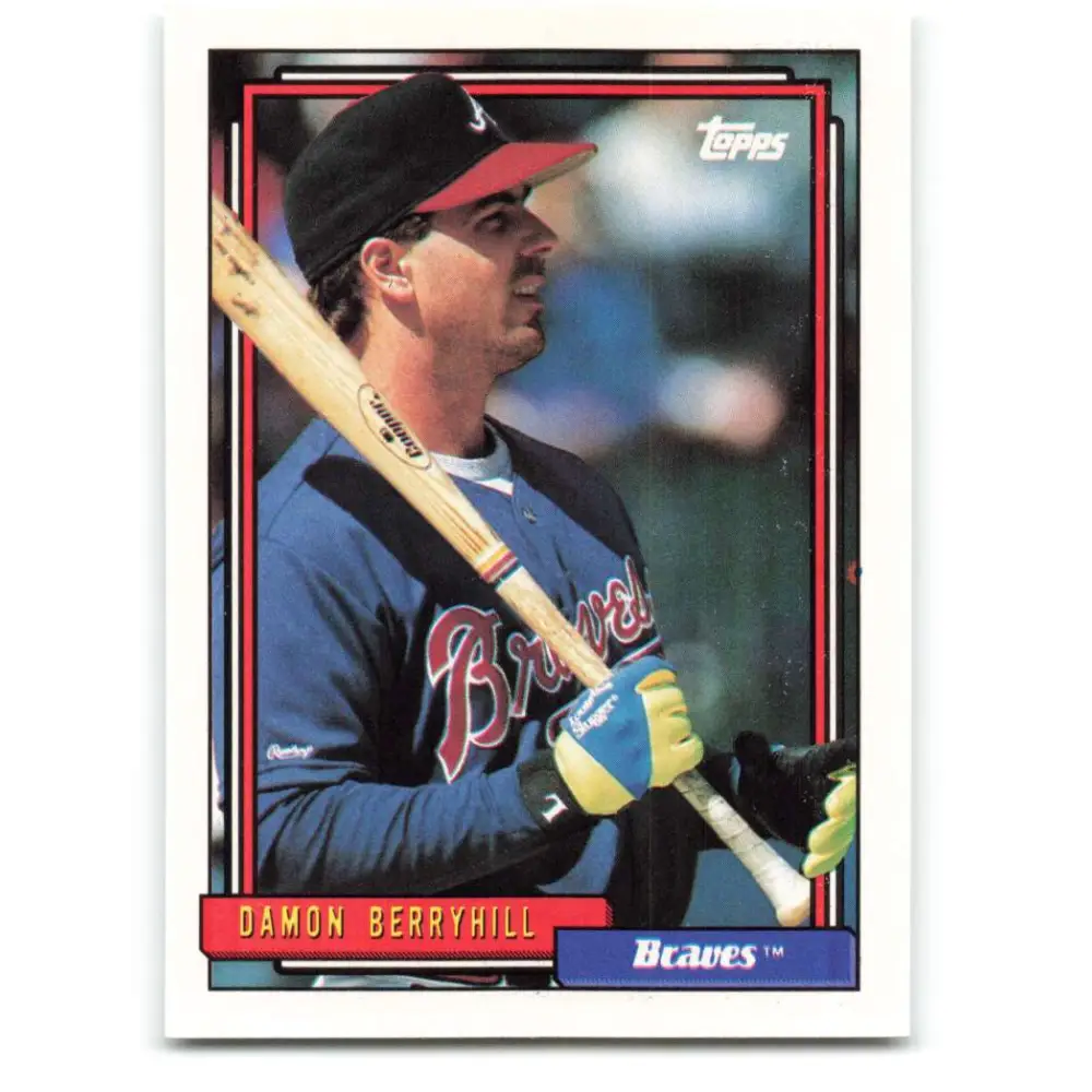 1992 Topps #49 Damon Berryhill NM-MT Atlanta Braves Baseball Card  Image 1