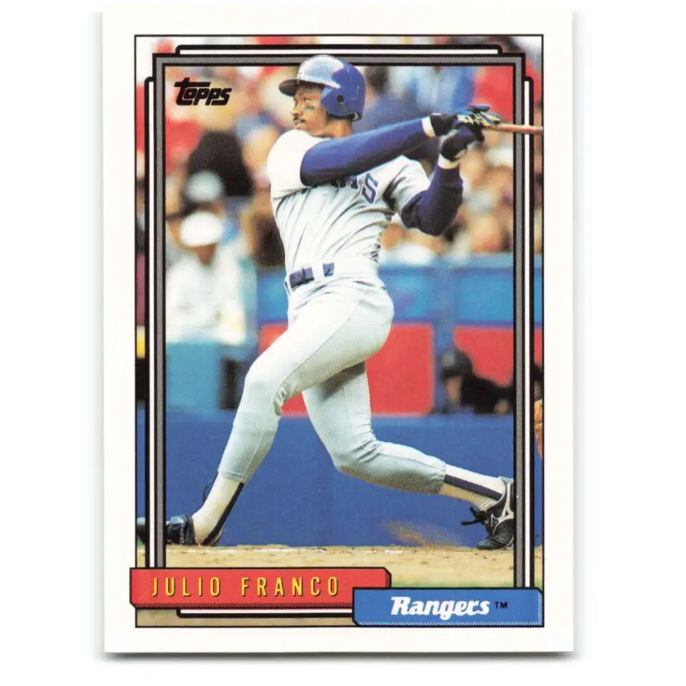 1992 Topps #490 Julio Franco NM-MT Texas Rangers Baseball Card  Image 1