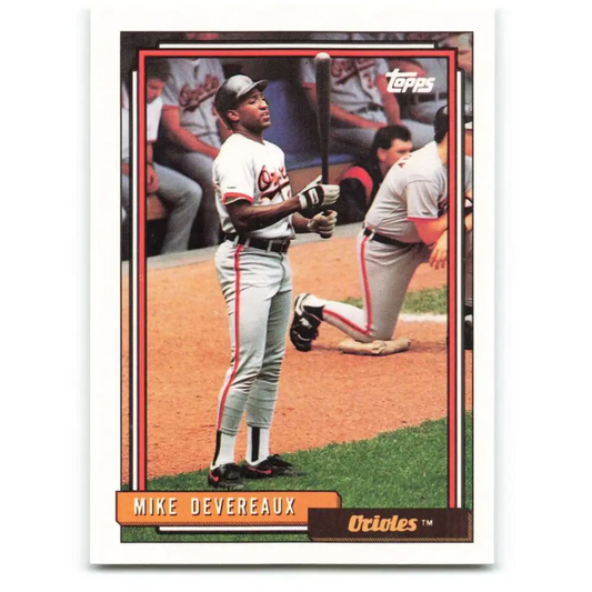 1992 Topps #492 Mike Devereaux NM-MT Baltimore Orioles Baseball Card  Image 1
