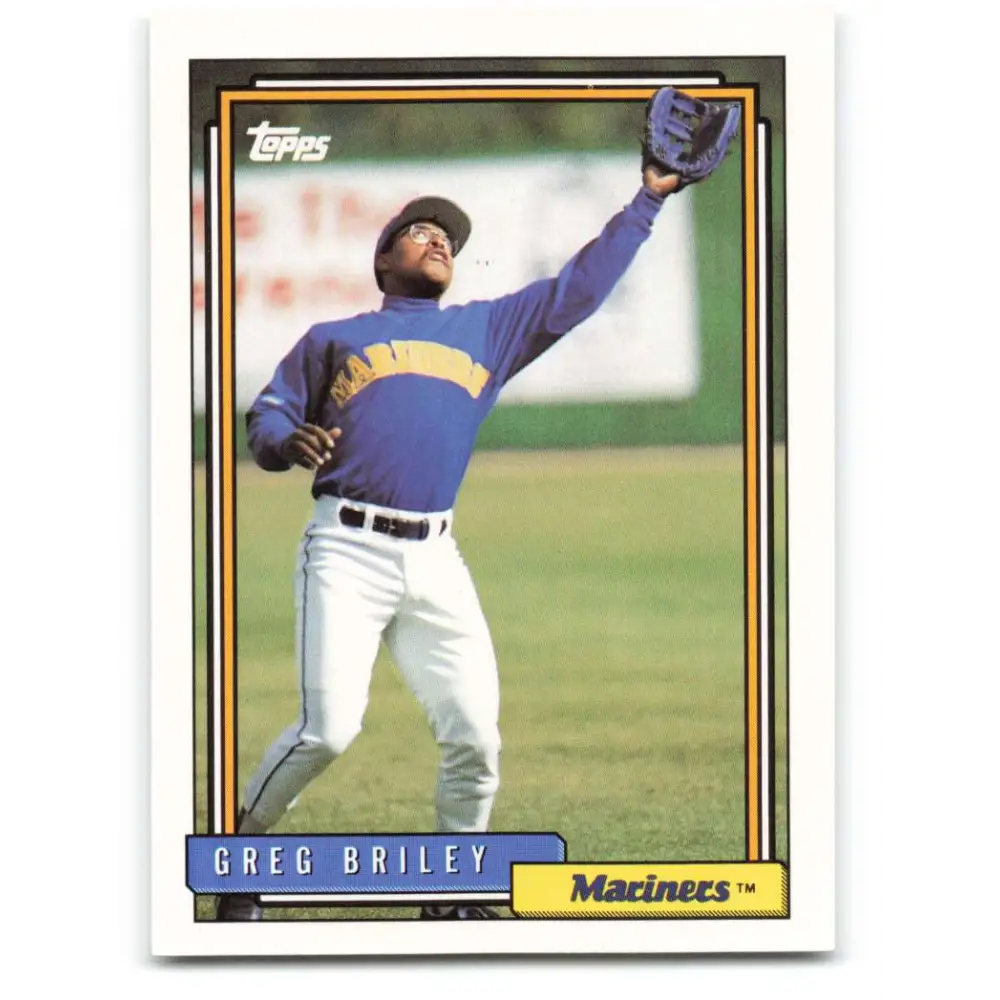 1992 Topps #502 Greg Briley NM-MT Seattle Mariners Baseball Card  Image 1