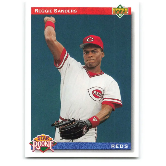 1992 Upper Deck #27 Reggie Sanders NM-MT Cincinnati Reds Baseball Card Image 1