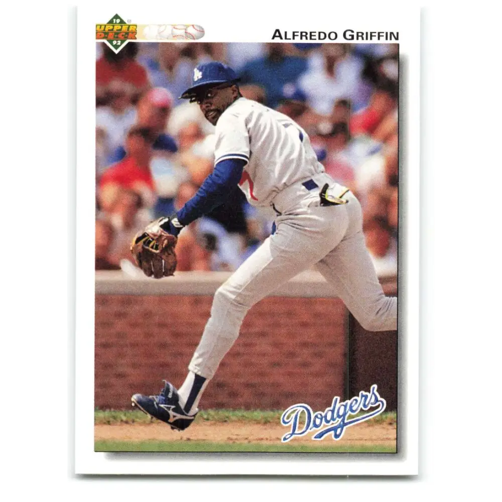 1992 Upper Deck #282 Alfredo Griffin NM-MT Los Angeles Dodgers Baseball Card Image 1