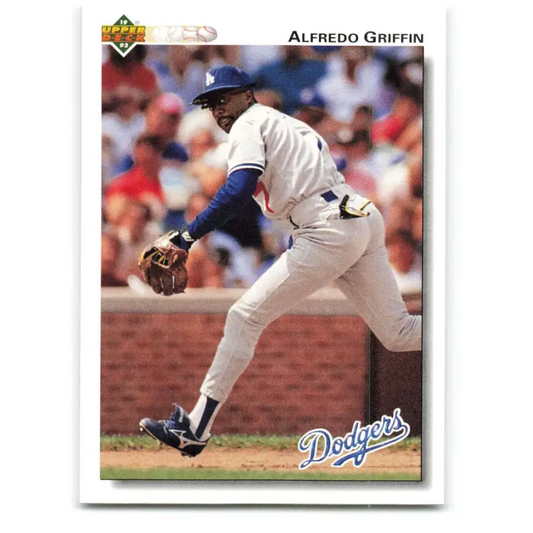 1992 Upper Deck #282 Alfredo Griffin NM-MT Los Angeles Dodgers Baseball Card Image 1