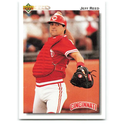 1992 Upper Deck #299 Jeff Reed NM-MT Cincinnati Reds Baseball Card Image 1