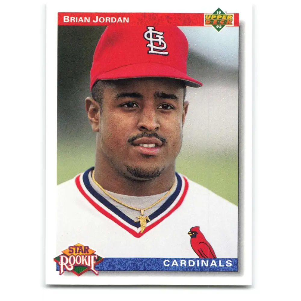 1992 Upper Deck #3 Brian Jordan NM-MT RC Rookie St. Louis Cardinals Baseball Card Image 1