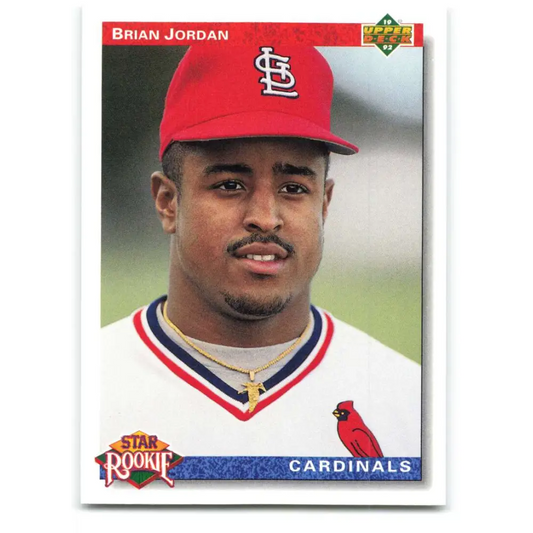 1992 Upper Deck #3 Brian Jordan NM-MT RC Rookie St. Louis Cardinals Baseball Card Image 1