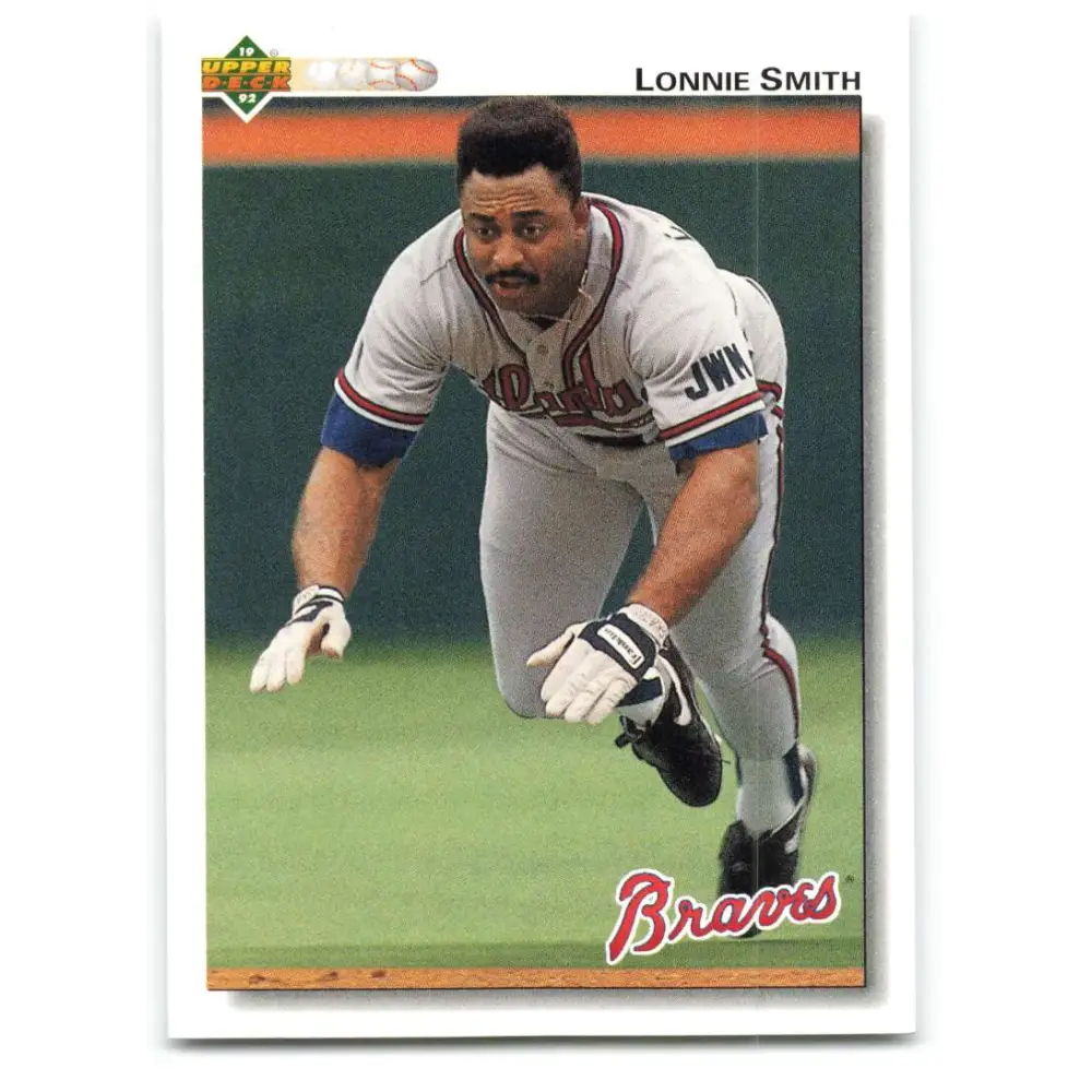 1992 Upper Deck #301 Lonnie Smith NM-MT Atlanta Braves Baseball Card Image 1