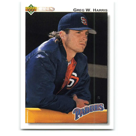 1992 Upper Deck #306 Greg Harris NM-MT San Diego Padres Baseball Card Image 1