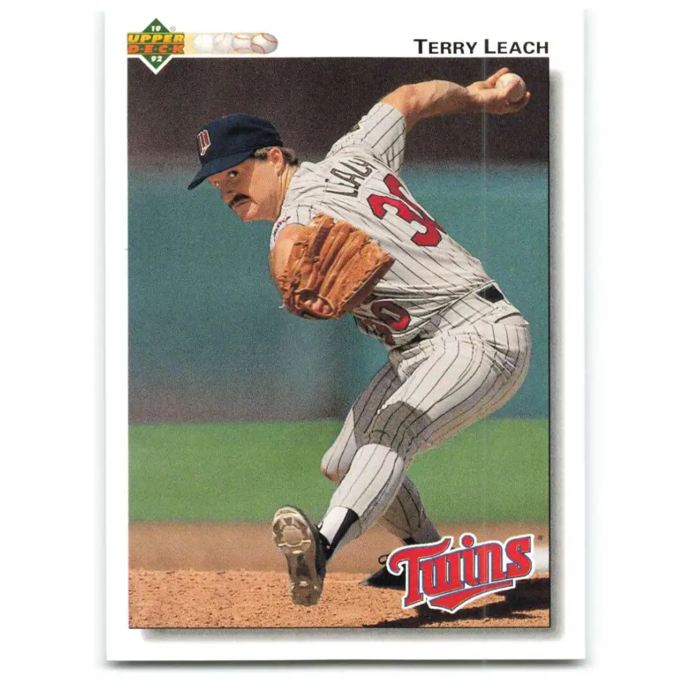 1992 Upper Deck #311 Terry Leach NM-MT Minnesota Twins Baseball Card Image 1