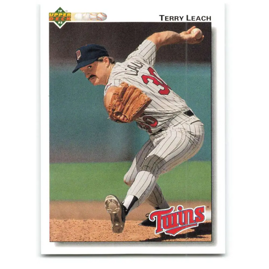 1992 Upper Deck #311 Terry Leach NM-MT Minnesota Twins Baseball Card Image 1