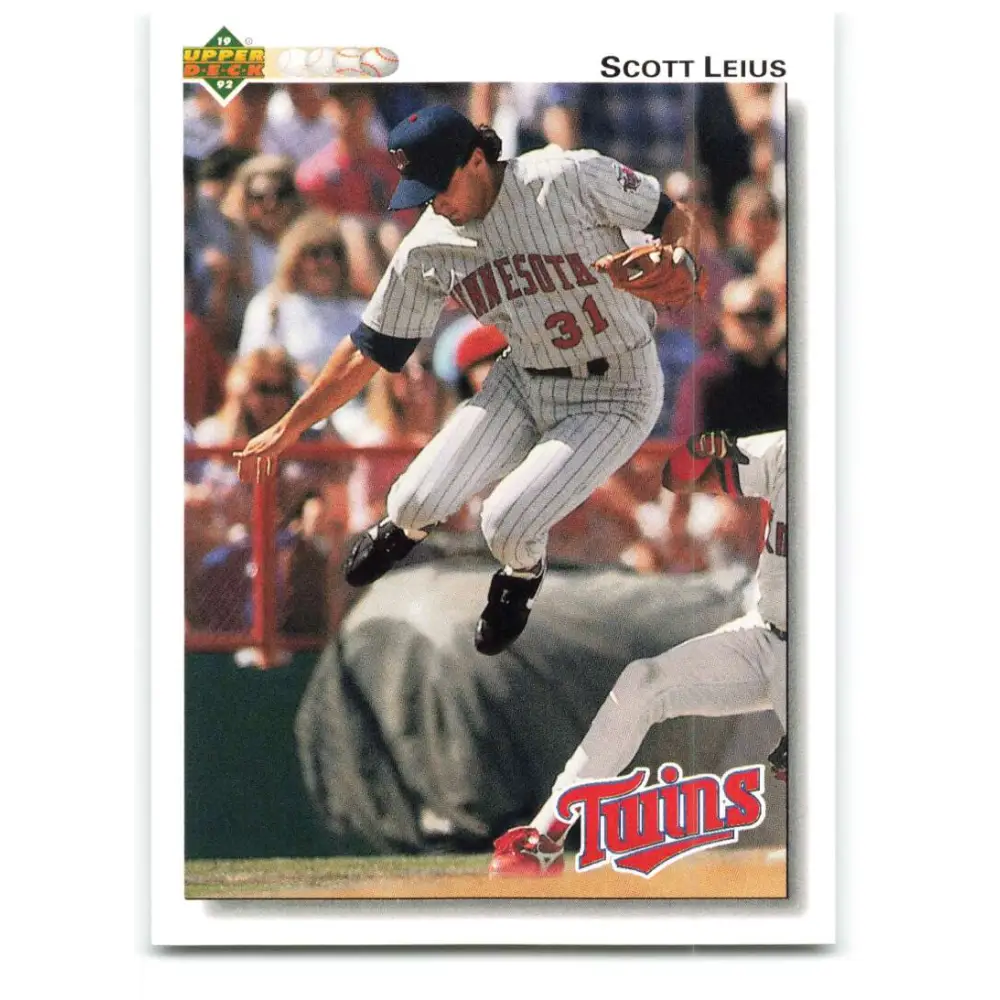 1992 Upper Deck #313 Scott Leius NM-MT Minnesota Twins Baseball Card Image 1