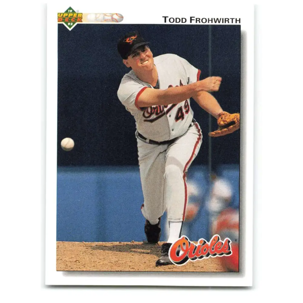 1992 Upper Deck #318 Todd Frohwirth NM-MT Baltimore Orioles Baseball Card Image 1