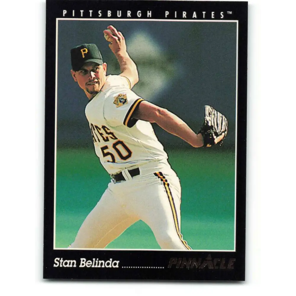 1993 Pinnacle #142 Stan Belinda NM-MT Pittsburgh Pirates Baseball Card Image 1
