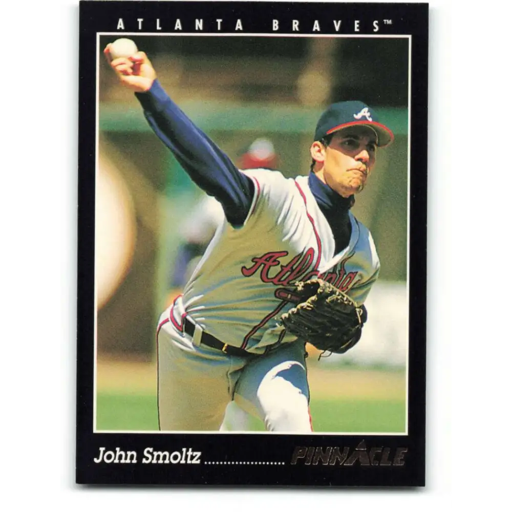 1993 Pinnacle #143 John Smoltz NM-MT Atlanta Braves Baseball Card Image 1