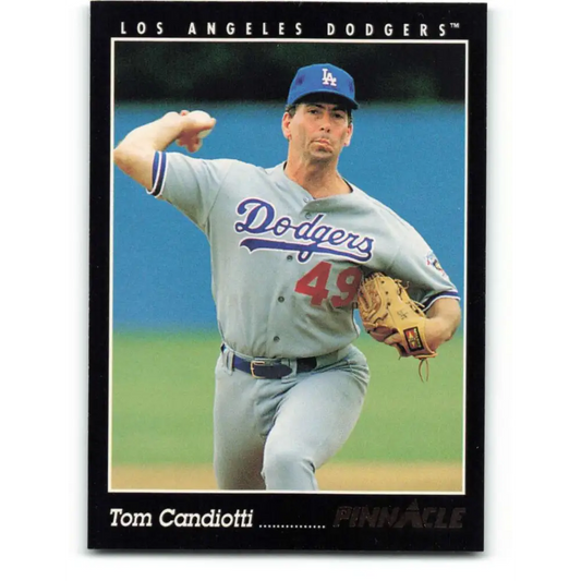 1993 Pinnacle #147 Tom Candiotti NM-MT Los Angeles Dodgers Baseball Card Image 1