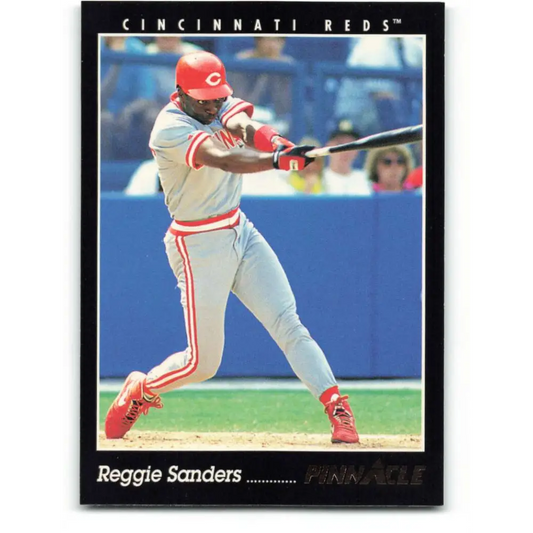 1993 Pinnacle #158 Reggie Sanders NM-MT Cincinnati Reds Baseball Card Image 1
