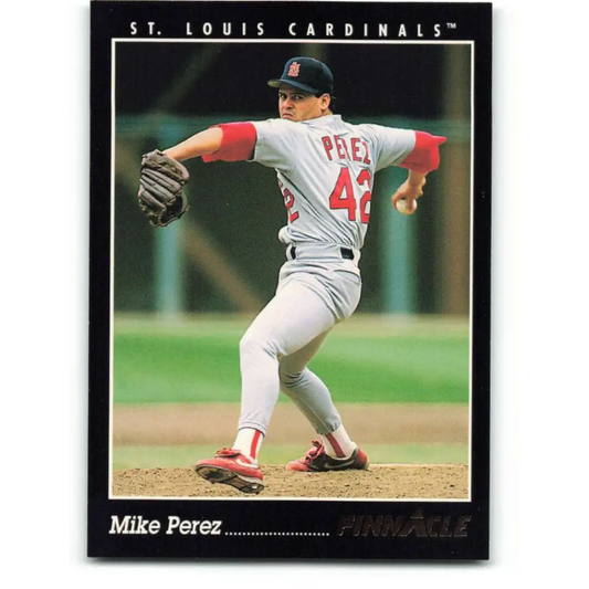 1993 Pinnacle #162 Mike Perez NM-MT St. Louis Cardinals Baseball Card Image 1