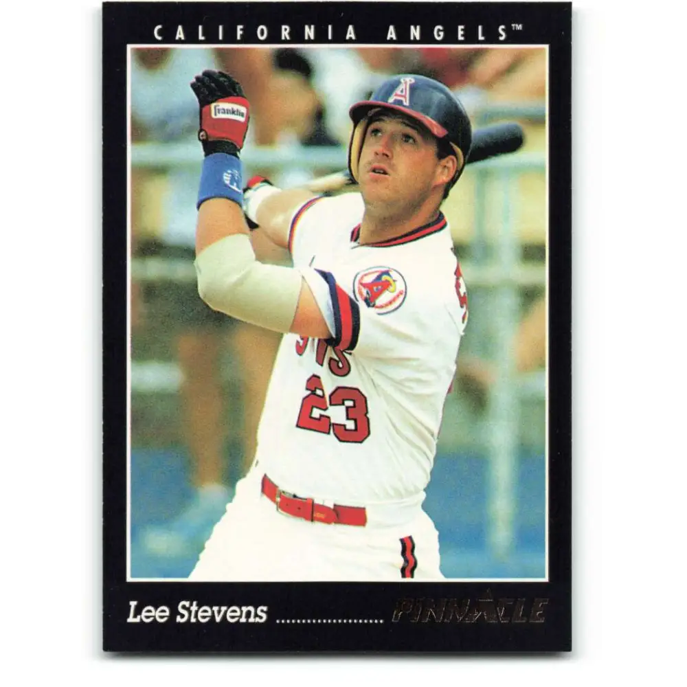 1993 Pinnacle #169 Lee Stevens NM-MT California Angels Baseball Card Image 1