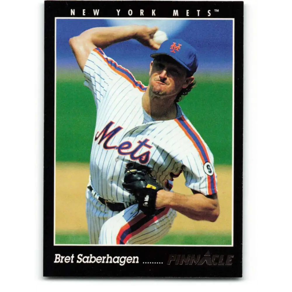 1993 Pinnacle #185 Bret Saberhagen NM-MT New York Mets Baseball Card Image 1