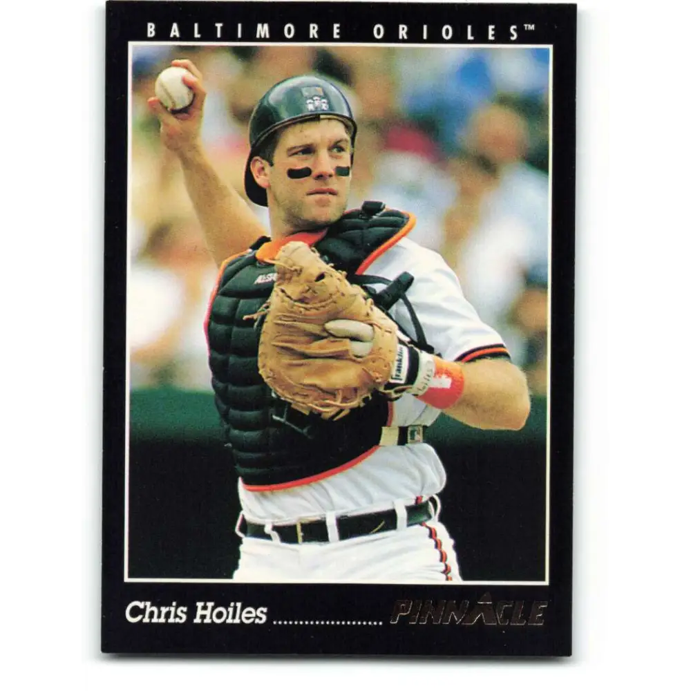 1993 Pinnacle #186 Chris Hoiles NM-MT Baltimore Orioles Baseball Card Image 1