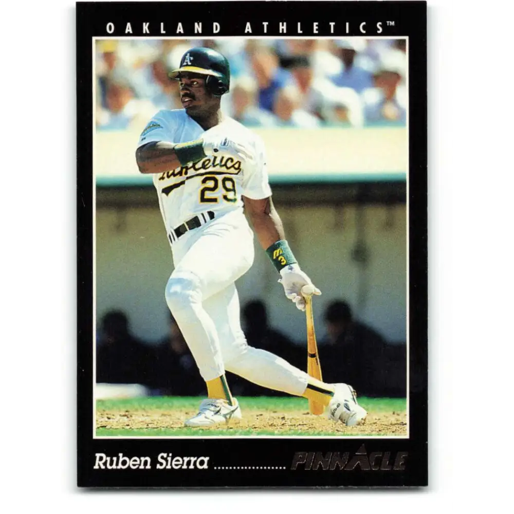 1993 Pinnacle #200 Ruben Sierra NM-MT Oakland Athletics Baseball Card Image 1