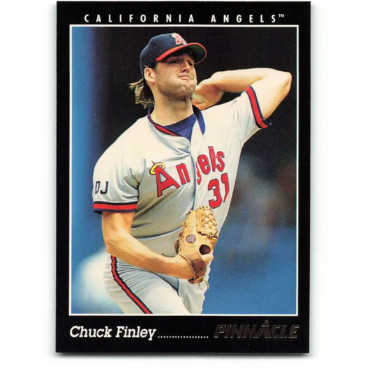 1993 Pinnacle #201 Chuck Finley NM-MT California Angels Baseball Card Image 1