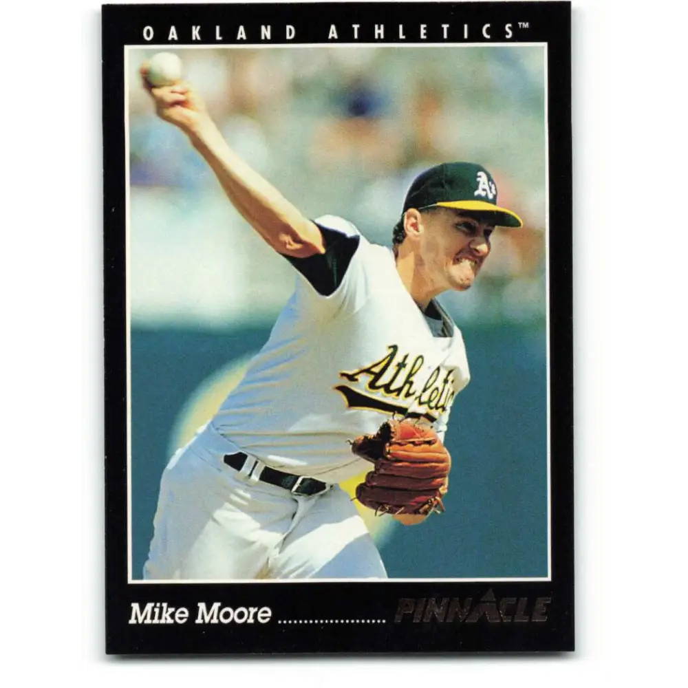 1993 Pinnacle #202 Mike Moore NM-MT Oakland Athletics Baseball Card Image 1
