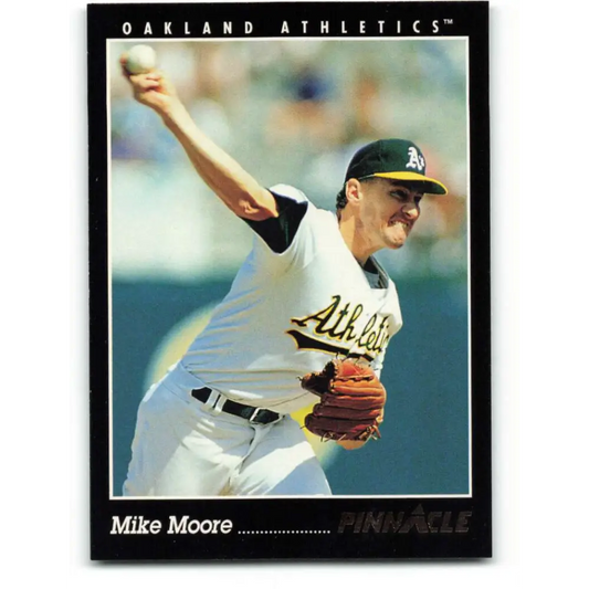 1993 Pinnacle #202 Mike Moore NM-MT Oakland Athletics Baseball Card Image 1