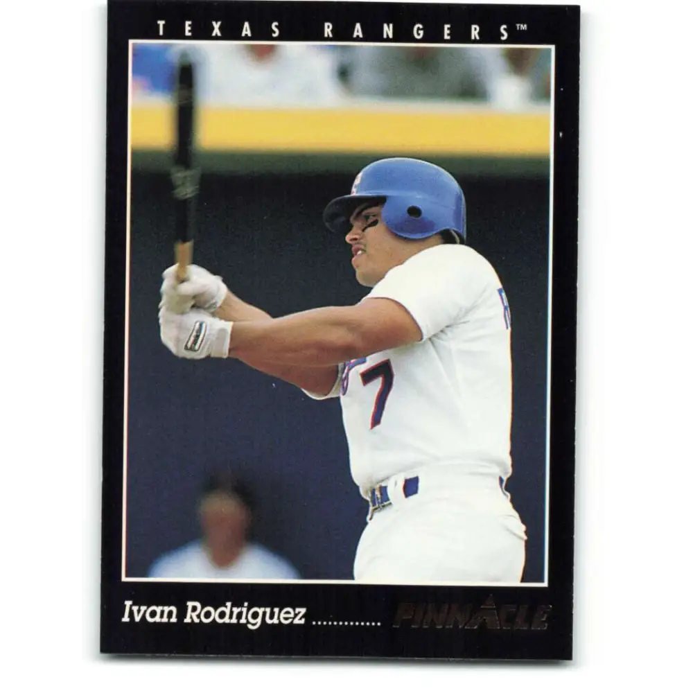 1993 Pinnacle #21 Ivan Rodriguez NM-MT Texas Rangers Baseball Card Image 1
