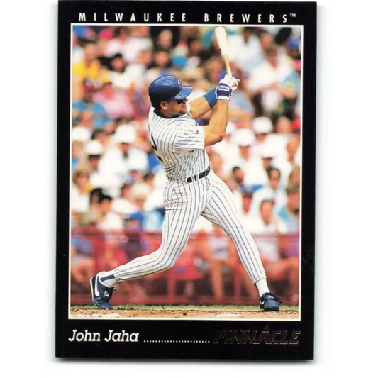 1993 Pinnacle #228 John Jaha NM-MT Milwaukee Brewers Baseball Card Image 1