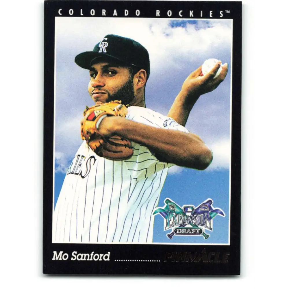 1993 Pinnacle #230 Mo Sanford NM-MT Colorado Rockies Baseball Card Image 1