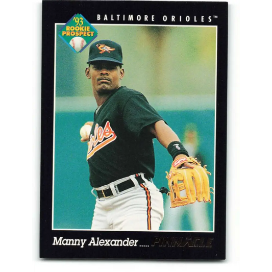 1993 Pinnacle #244 Manny Alexander NM-MT Baltimore Orioles Baseball Card Image 1