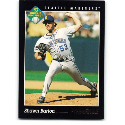 1993 Pinnacle #250 Shawn Barton NM-MT RC Rookie Seattle Mariners Baseball Card Image 1