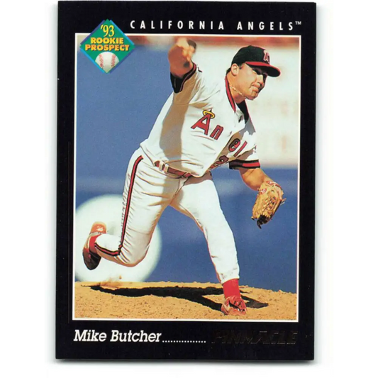1993 Pinnacle #262 Mike Butcher NM-MT California Angels Baseball Card Image 1