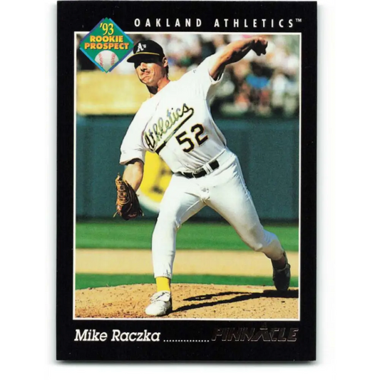1993 Pinnacle #277 Mike Raczka NM-MT Oakland Athletics Baseball Card Image 1