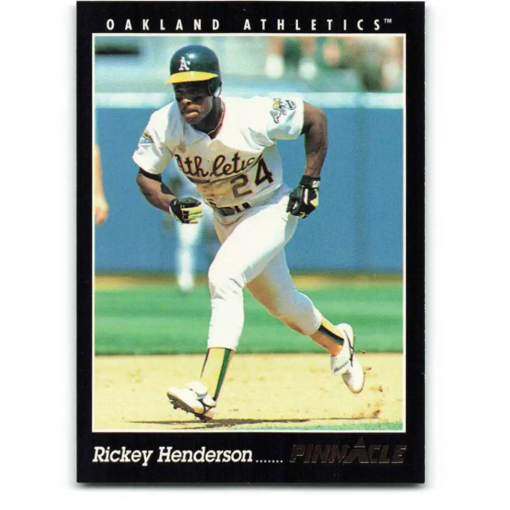 1993 Pinnacle #29 Rickey Henderson NM-MT Oakland Athletics Baseball Card Image 1