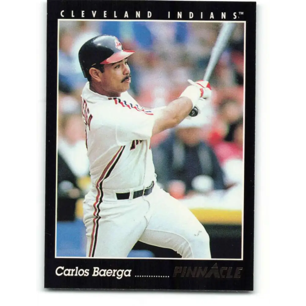 1993 Pinnacle #6 Carlos Baerga NM-MT Cleveland Indians Baseball Card Image 1