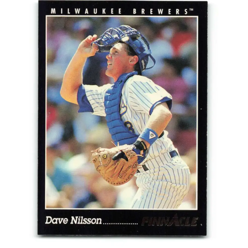 1993 Pinnacle #61 Dave Nilsson NM-MT Milwaukee Brewers Baseball Card Image 1