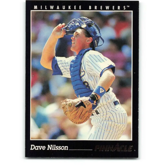 1993 Pinnacle #61 Dave Nilsson NM-MT Milwaukee Brewers Baseball Card Image 1